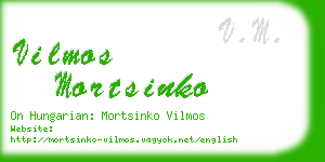 vilmos mortsinko business card